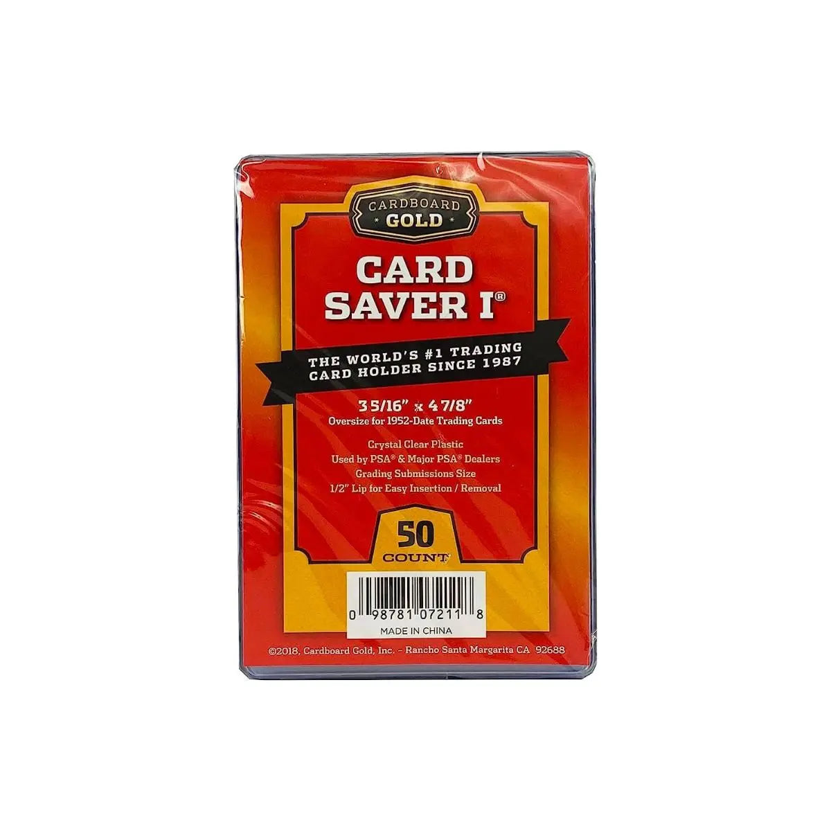 Card Saver 1 Semi Rigid Card Holder for Graded Card Submissions - 50ct Pack